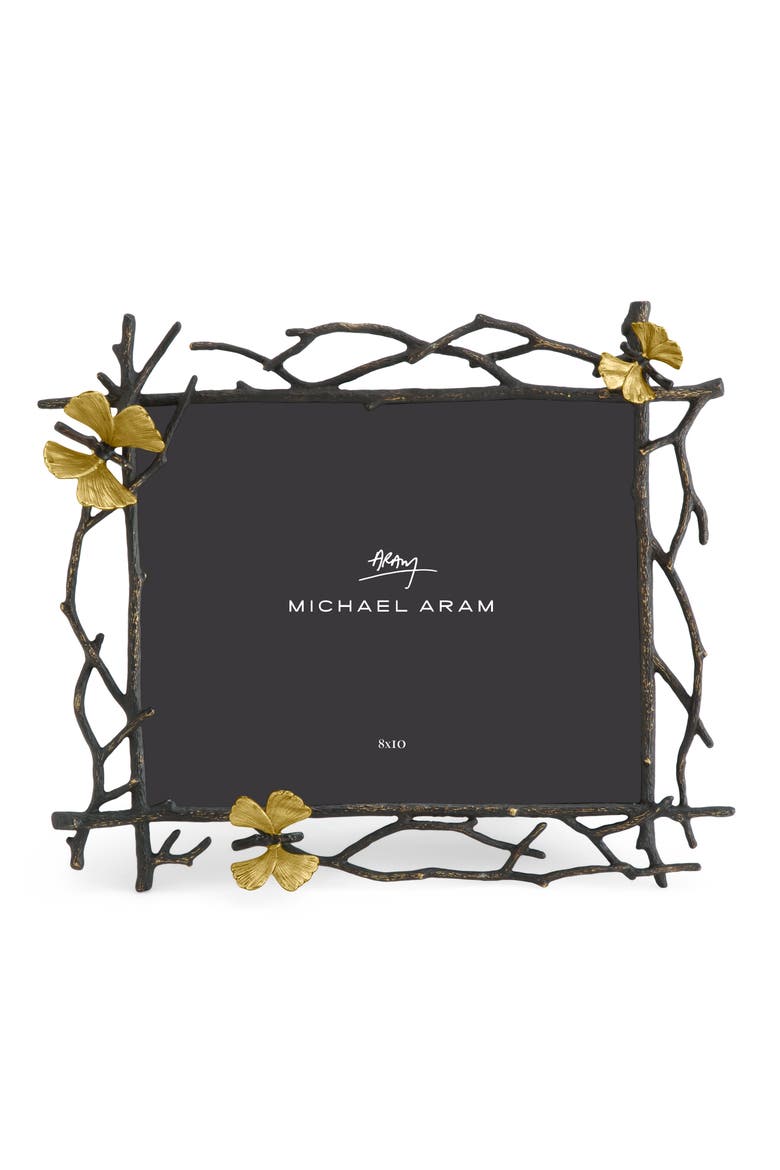 Butterfly Ginkgo 8 x 10-Inch Picture Frame, Alternate, color, BLACK/ GOLD
