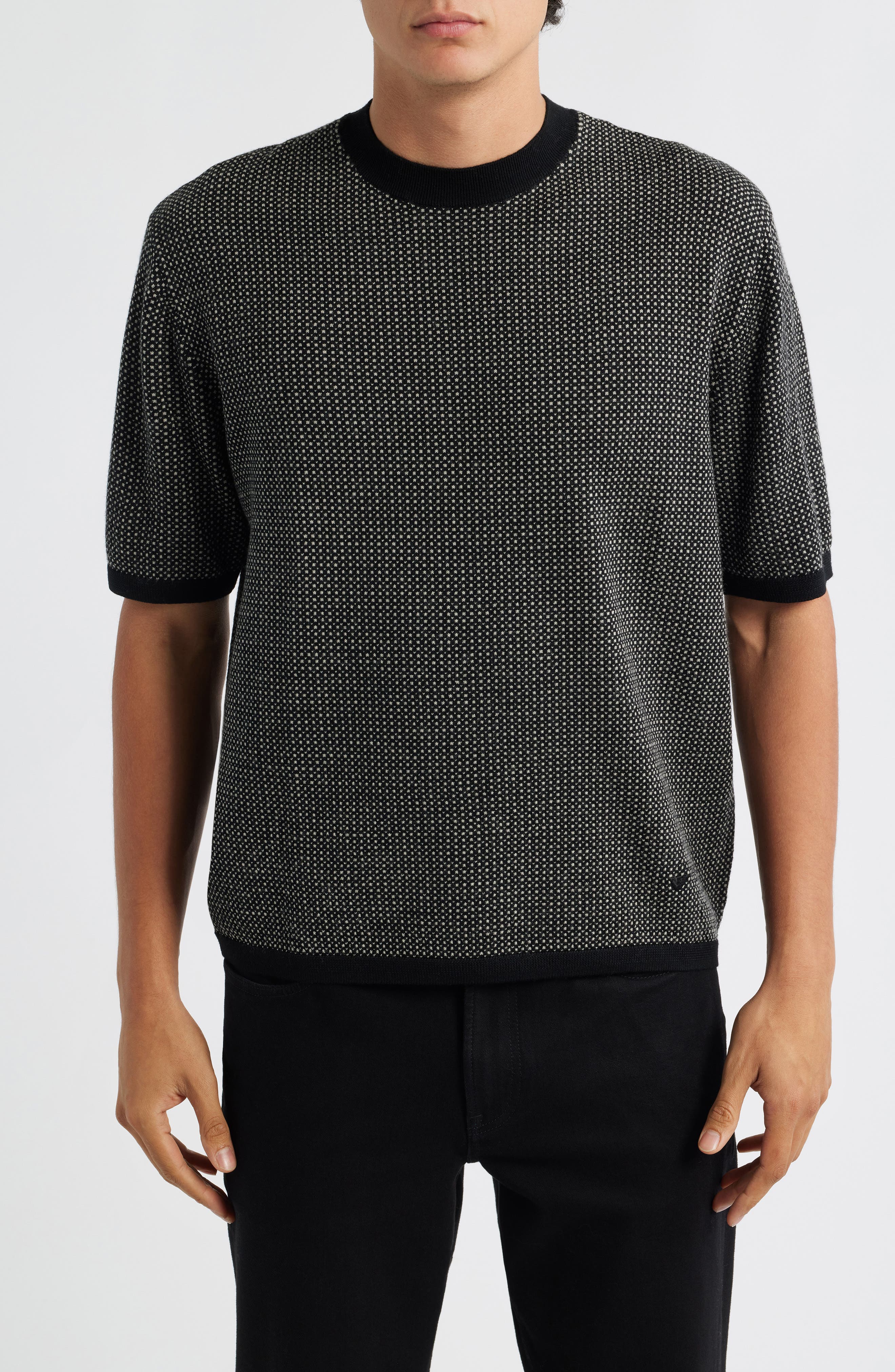 Emporio Armani Short Sleeve Virgin Wool Sweater