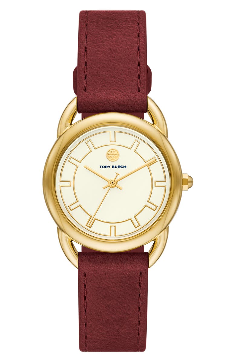 Tory Burch The Ravello Fiesta Leather Strap Watch, 38mm, Main, color, 