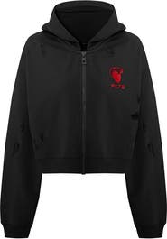 PCFG Cotton Destroyed Zip Up Hoodie