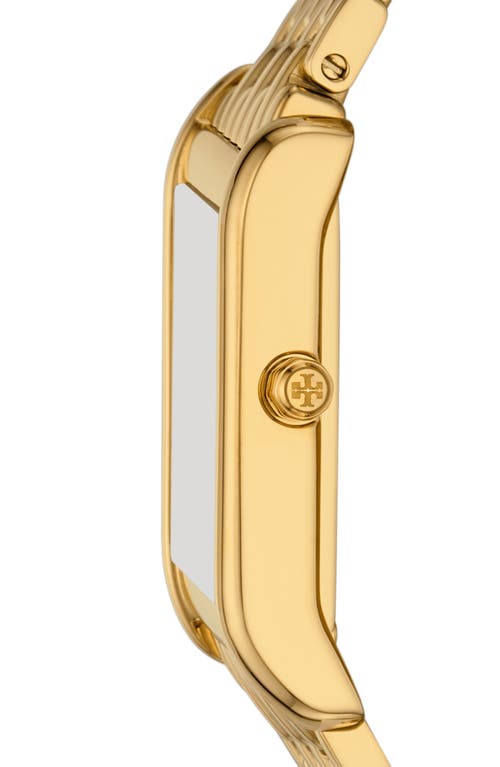 Tory Burch The Eleanor Angled Two-hand Gold-tone Stainless Steel Watch, 19mm X 37mm In Gold