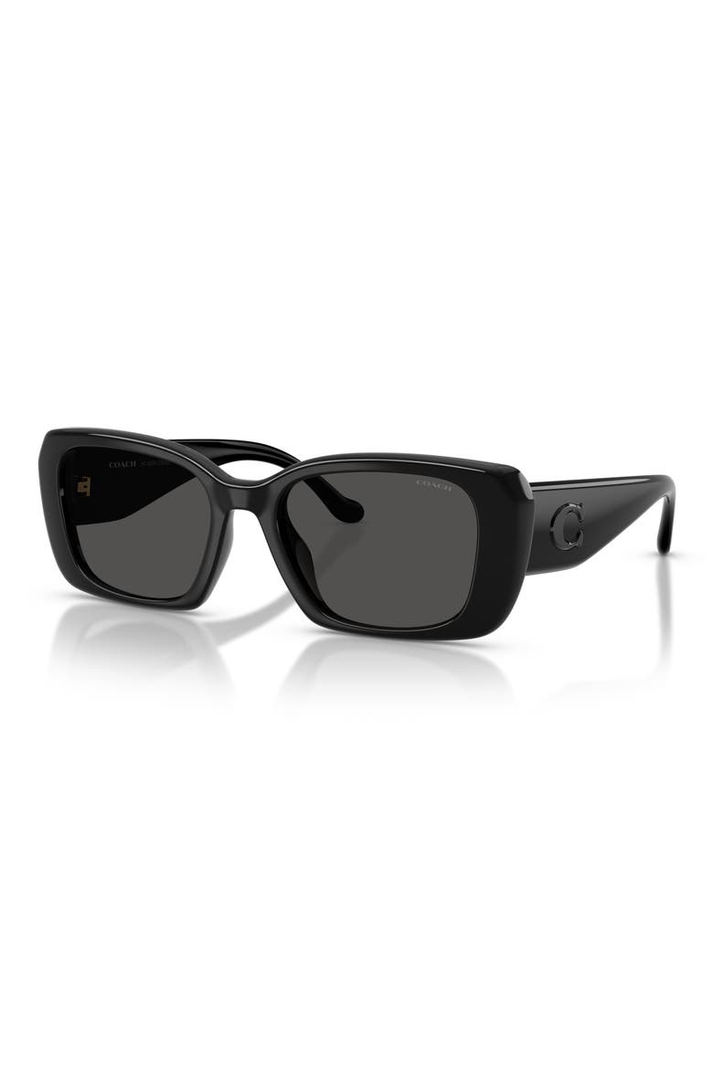 54mm Square Sunglasses, Alternate, color, BLACK / GREY SOLID