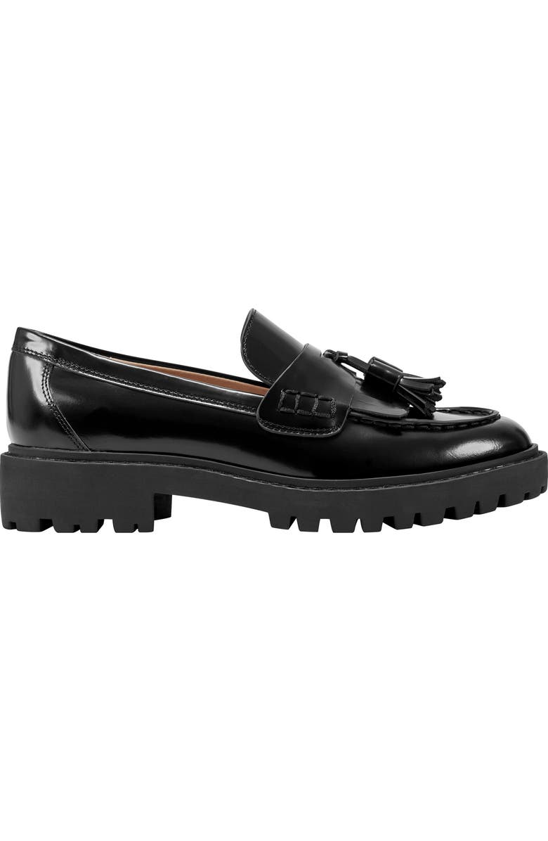 Marc Fisher LTD Ozzie Kiltie Lug Loafer, Alternate, color, Black