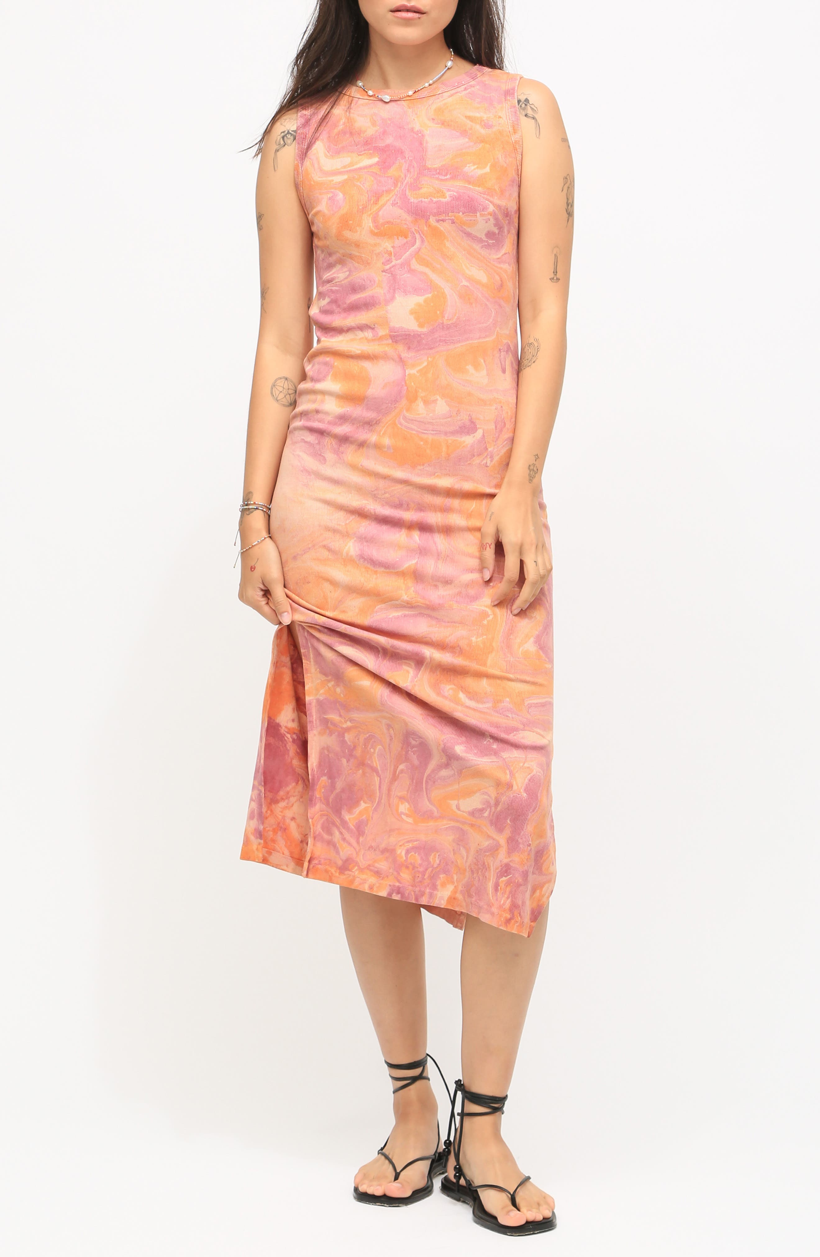 Electric & Rose Donna Marble Sleeveless Midi Dress (Women) | Nordstrom