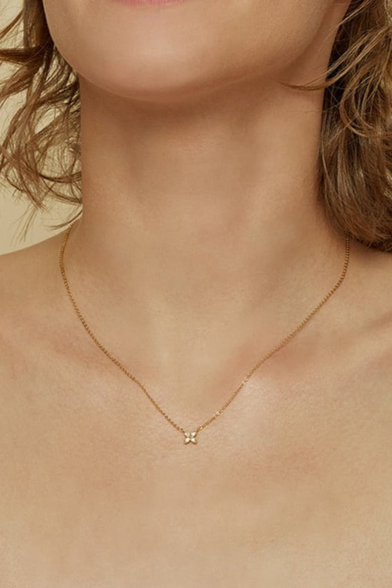 14k Gold Plated Alexa Necklace Dainty Trendy Daily Sparkle, Alternate, color, Gold