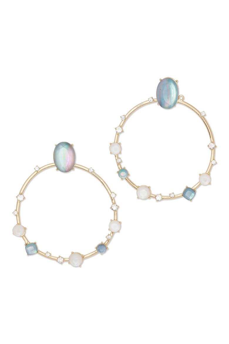 Lila Hoop Earrings, Main, color, MOTHER OF PEARL