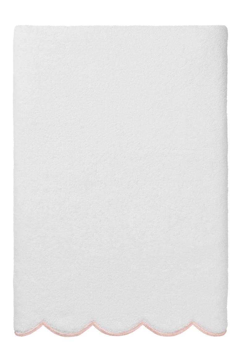 Adornia Scallop 6-Piece Towel Set, Alternate, color, WHITE/ PINK