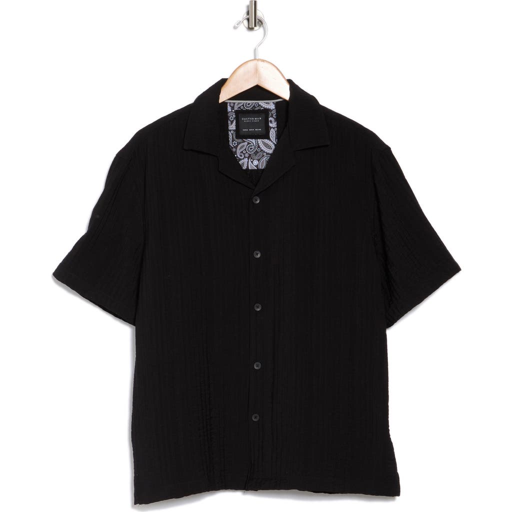 CACTUS MAN CACTUS MAN RELAX TEXTURE SHORT SLEEVE CAMP SHIRT