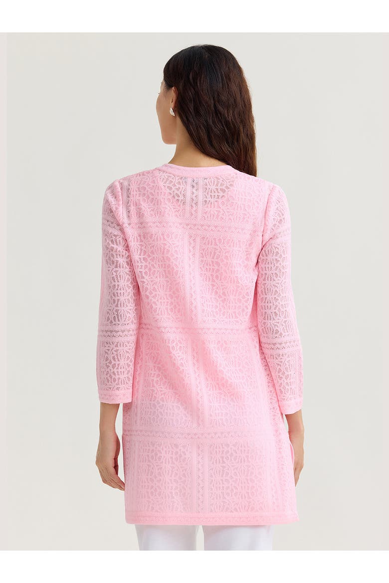 Heritage Tonal Burnout Knit Jacket, Alternate, color, Pink