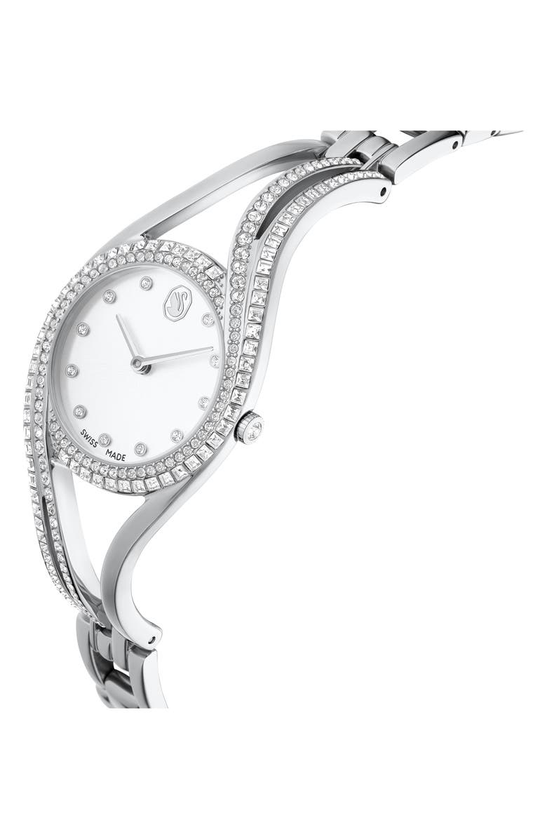Swarovski Hyperbola Bracelet Watch, 28mm, Alternate, color, Silver
