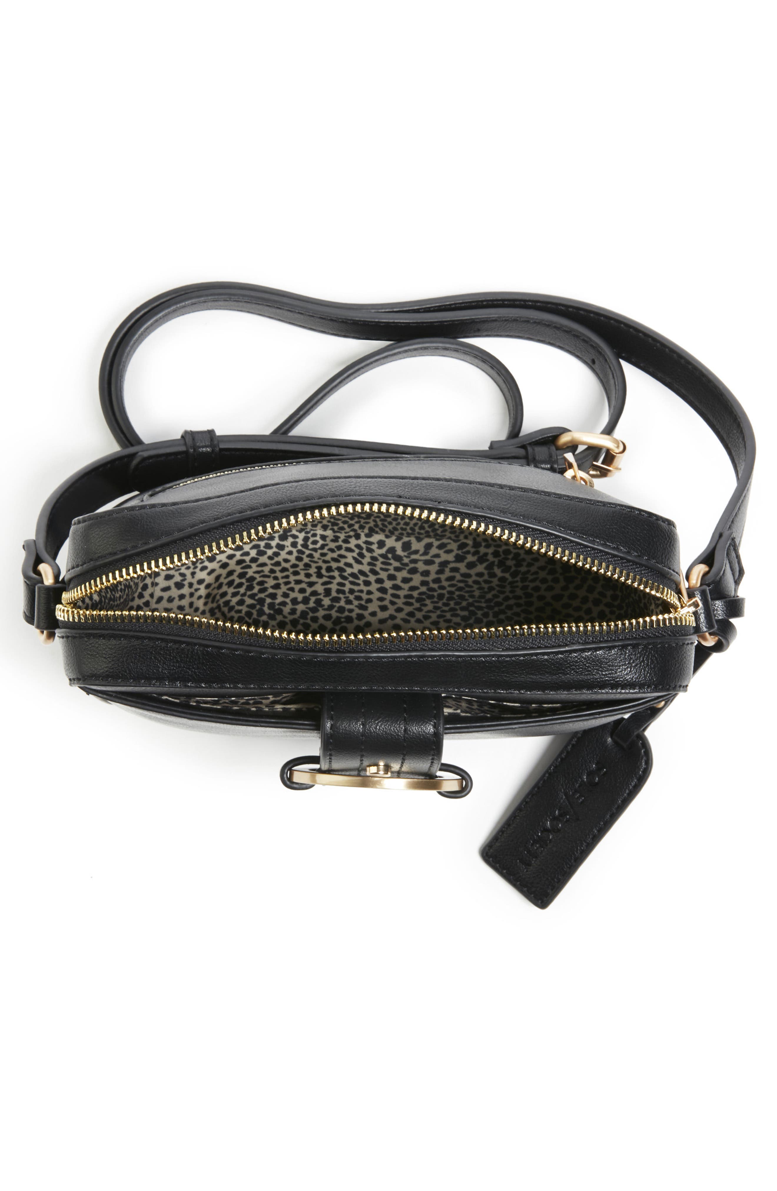 Faux Leather Camera Crossbody Bag, Alternate, color, BLACK