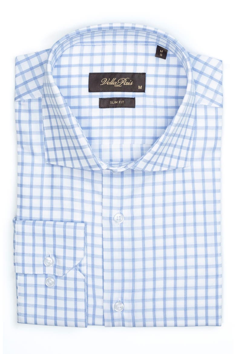 Carlton Slim Fit Cotton Dress Shirt, Alternate, color, BLUE