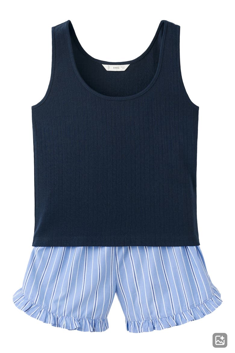 Short Cotton Pajamas, Alternate, color, NAVY