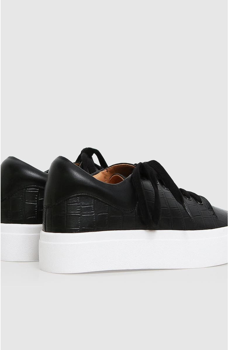 Belle & Bloom Just A Dream Croc Leather Sneaker, Alternate, color, Black