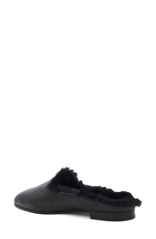 Aquatalia Rosabella Faux Fur Lined Leather Mule In Black