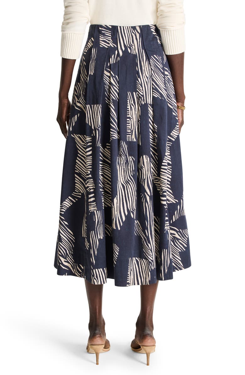 NIC+ZOE Placed Zebra Stripe Stretch Cotton A-Line Skirt, Alternate, color,