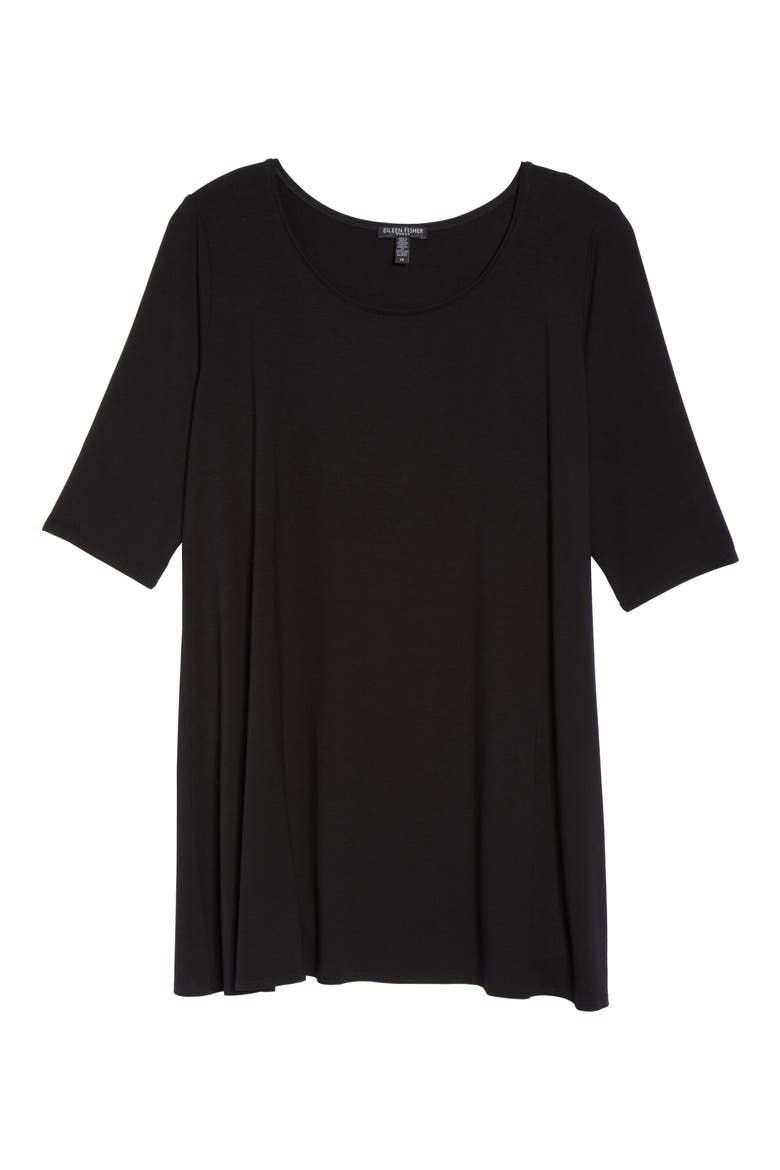 Scoop Neck Jersey Tunic, Alternate, color, BLACK