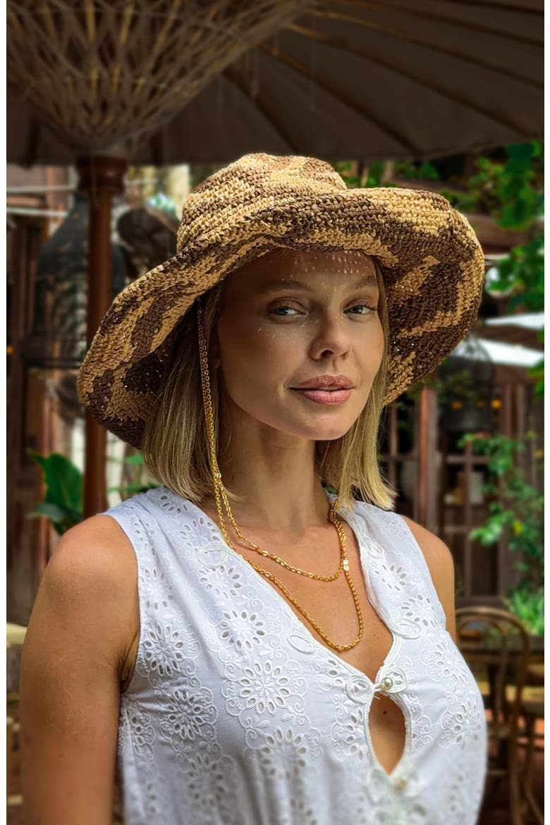 The Zenda Wide Brim Raffia Rancher Hat, Alternate, color, Brown