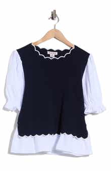 Scalloped Twofer Sweater