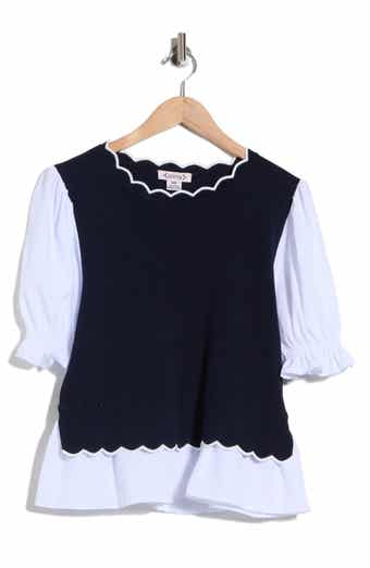 Scalloped Twofer Sweater