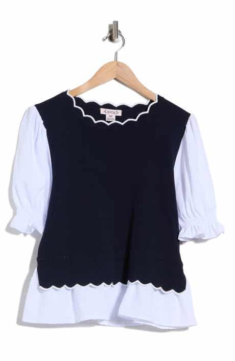 Scalloped Twofer Sweater