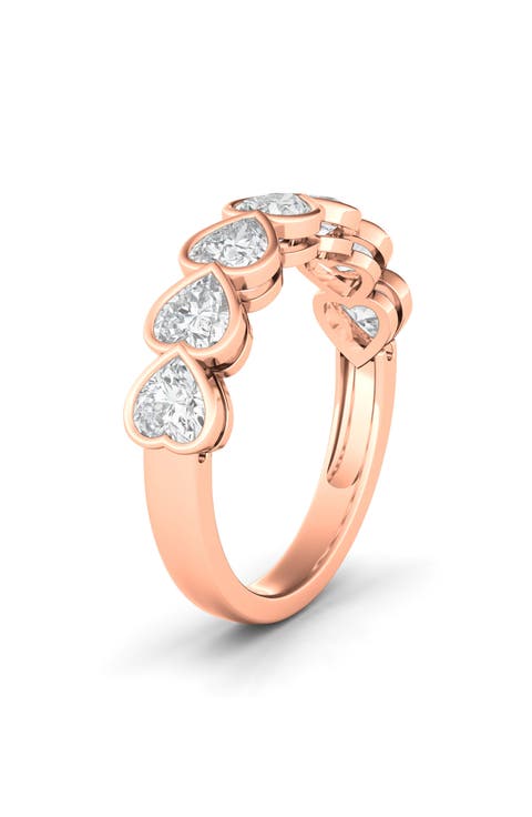 Bezel Heart Lab Created Diamond Ring