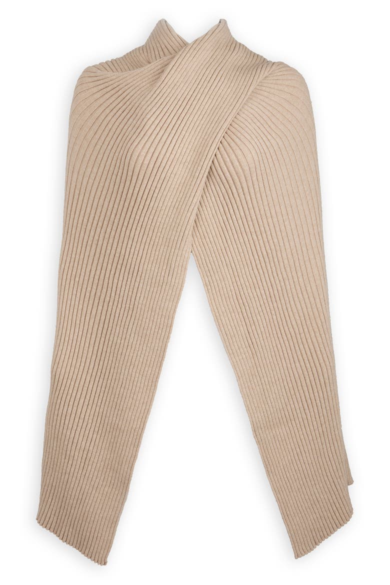 Drape Rib Wrap, Alternate, color, BEIGE