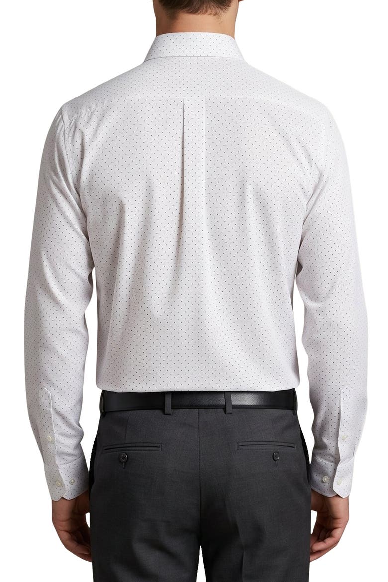 Polka Dot Cotton Blend Dress Shirt, Alternate, color, WHITE
