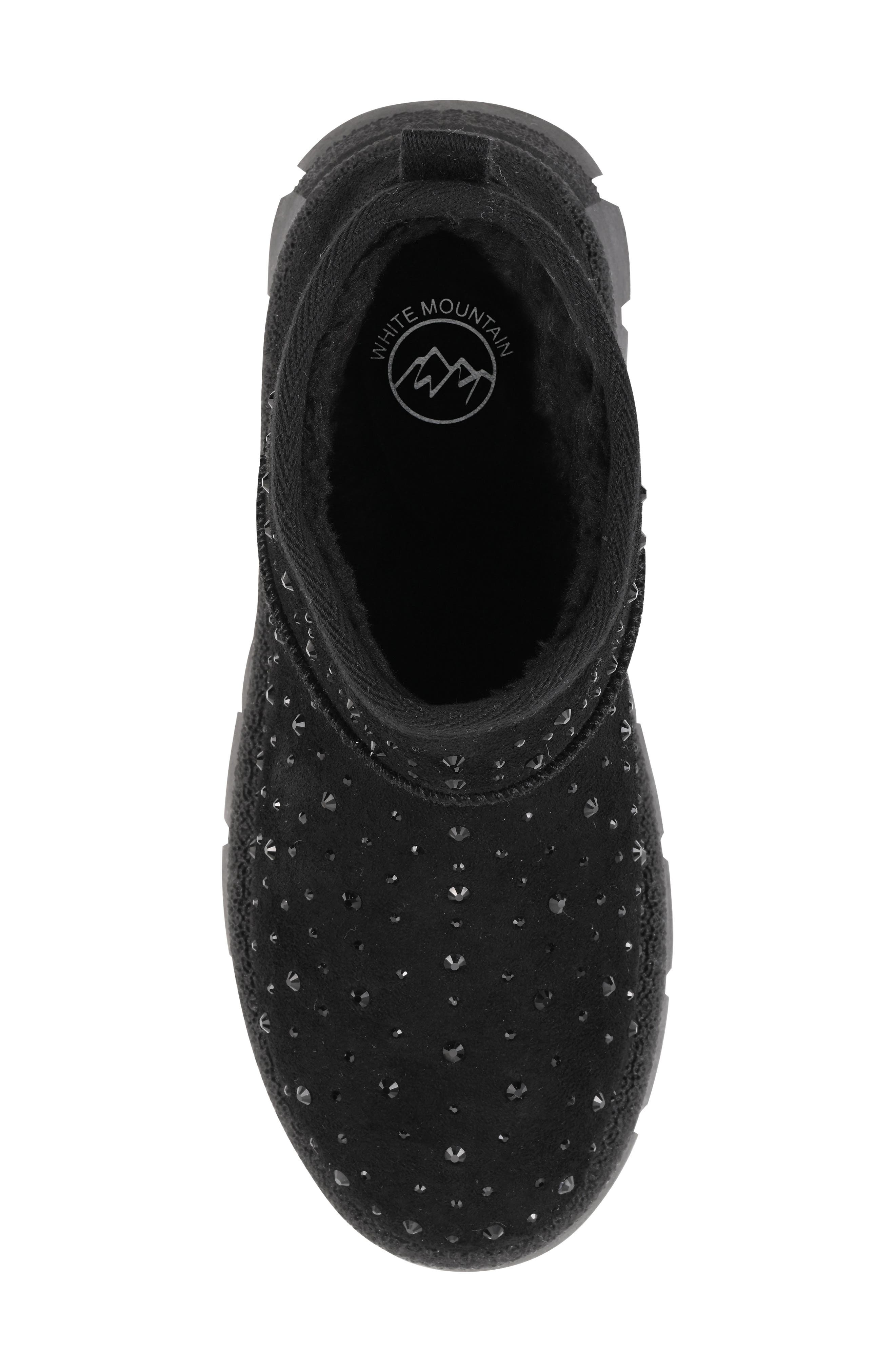 White Mountain Footwear Tomas Faux Fur Bootie, Alternate, color, Black Faux Suede