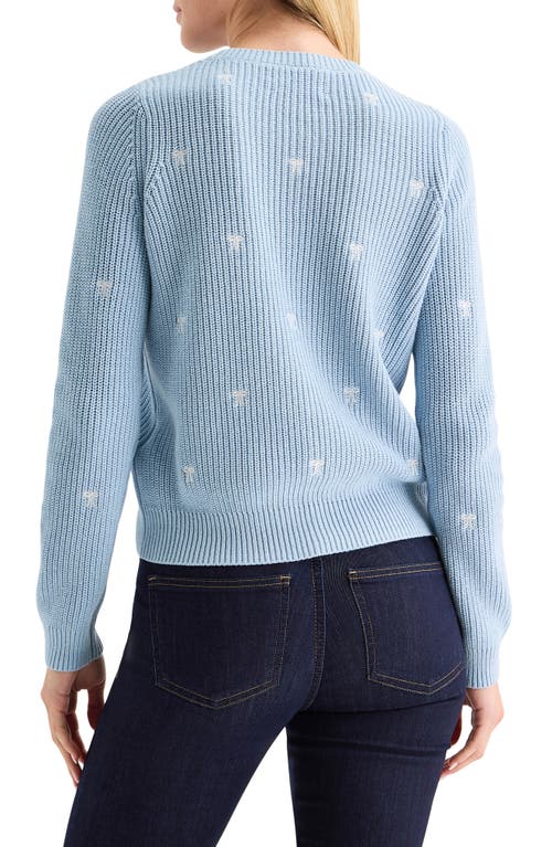 Lucky Brand Embroidered Bow Sweater In Blue