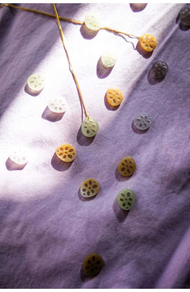 seree Lotus root Jade pendant necklace, Alternate, color, Light Green