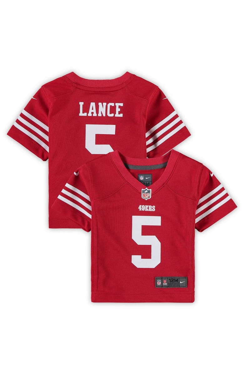 Nike Infant Nike Trey Lance Scarlet San Francisco 49ers Player Game Jersey, Main, color, 