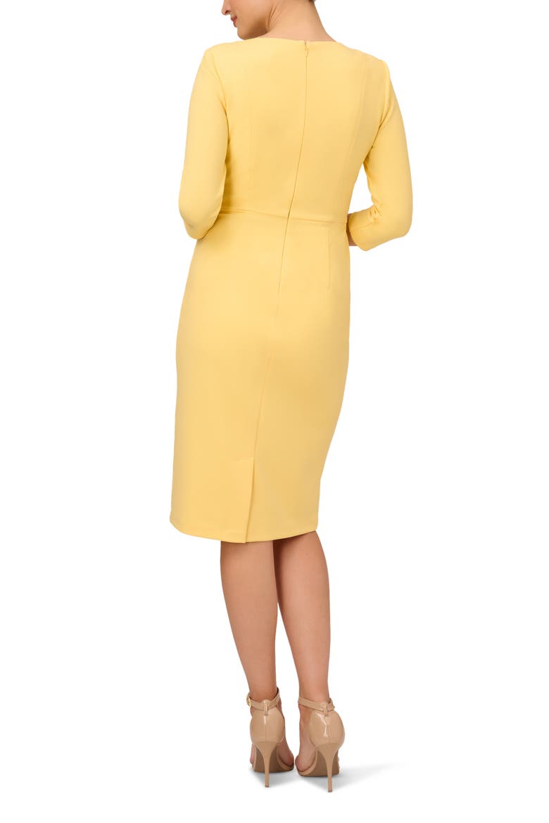 Tie Waist Crepe Sheath Dress, Alternate, color, WARM SUN
