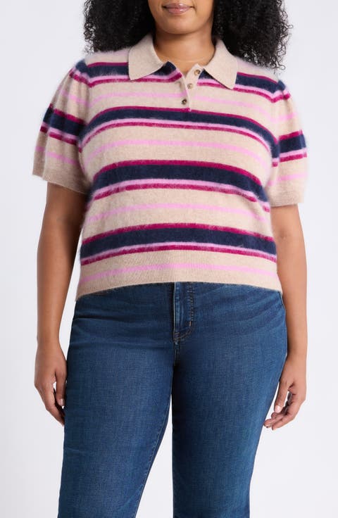 Brushed Wool & Cashmere Polo Sweater