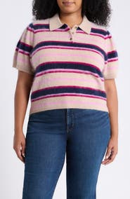 Treasure & Bond Brushed Wool & Cashmere Polo Sweater