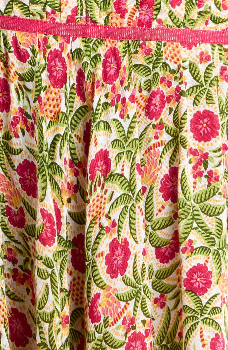 Poupette St Barth Ciao Floral Pleated Cover-Up Mini Sundress, Alternate, color, Pink Honolulu