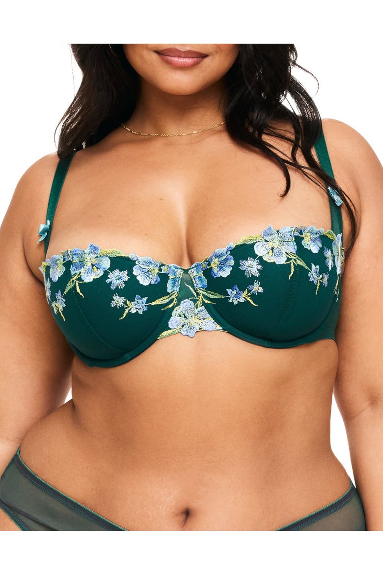 Daphne Contour Balconette Bra, Main, color, Floral green