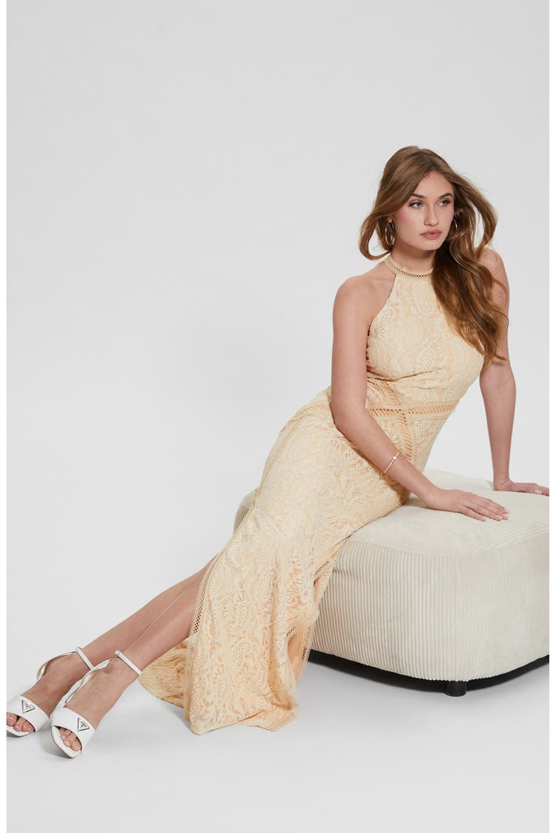 Liza Lace Dress, Alternate, color, PEARL OYSTER