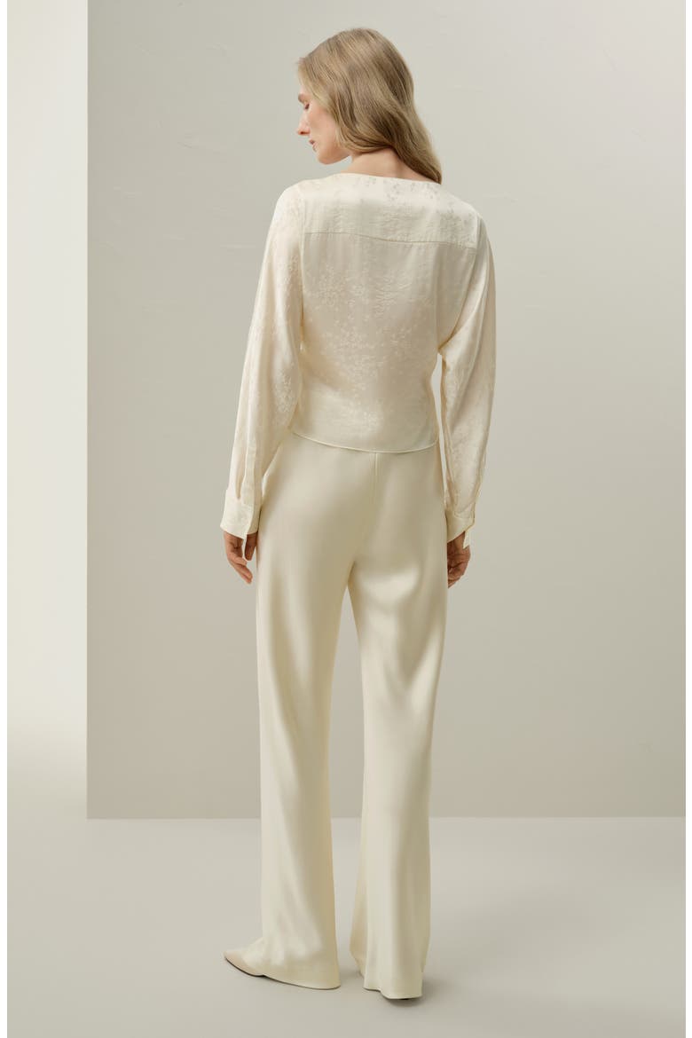 Women's YING Jacquard Silk Blouse, Alternate, color, Lily White