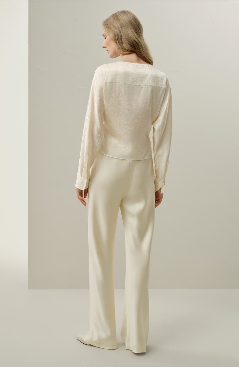 Lilysilk YING Jacquard Silk Blouse, Alternate, color, Lily White