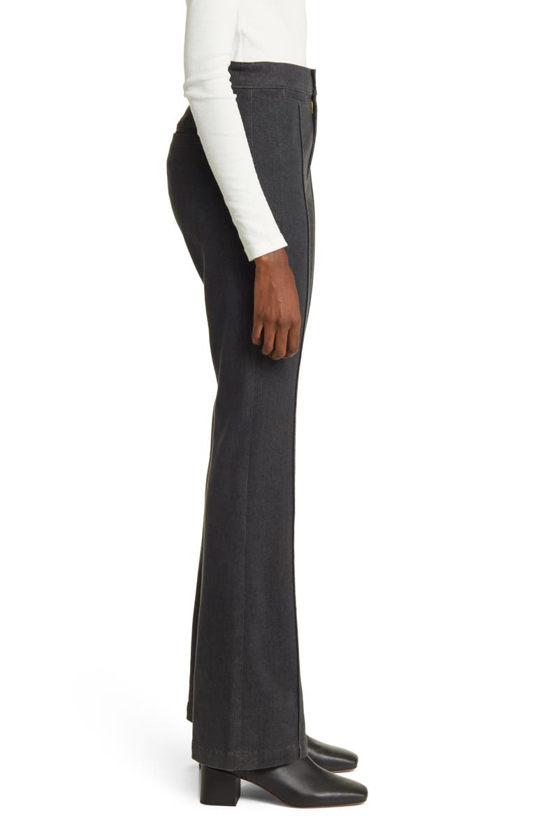 Anisten Tailored Pintuck High Waist Stretch Flare Jeans, Alternate, color, CHARCOAL STONE