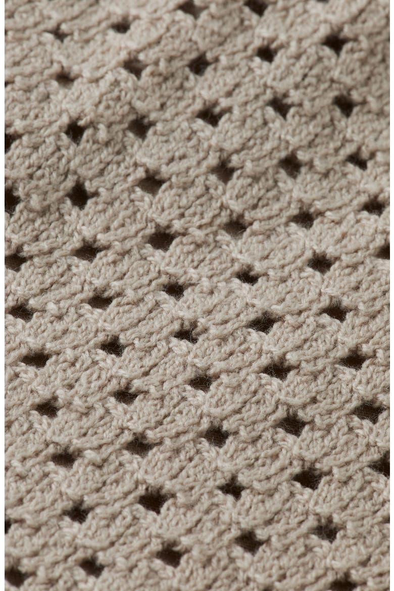 Tie Waist Crochet Shorts, Alternate, color, HIGHWAY GREY