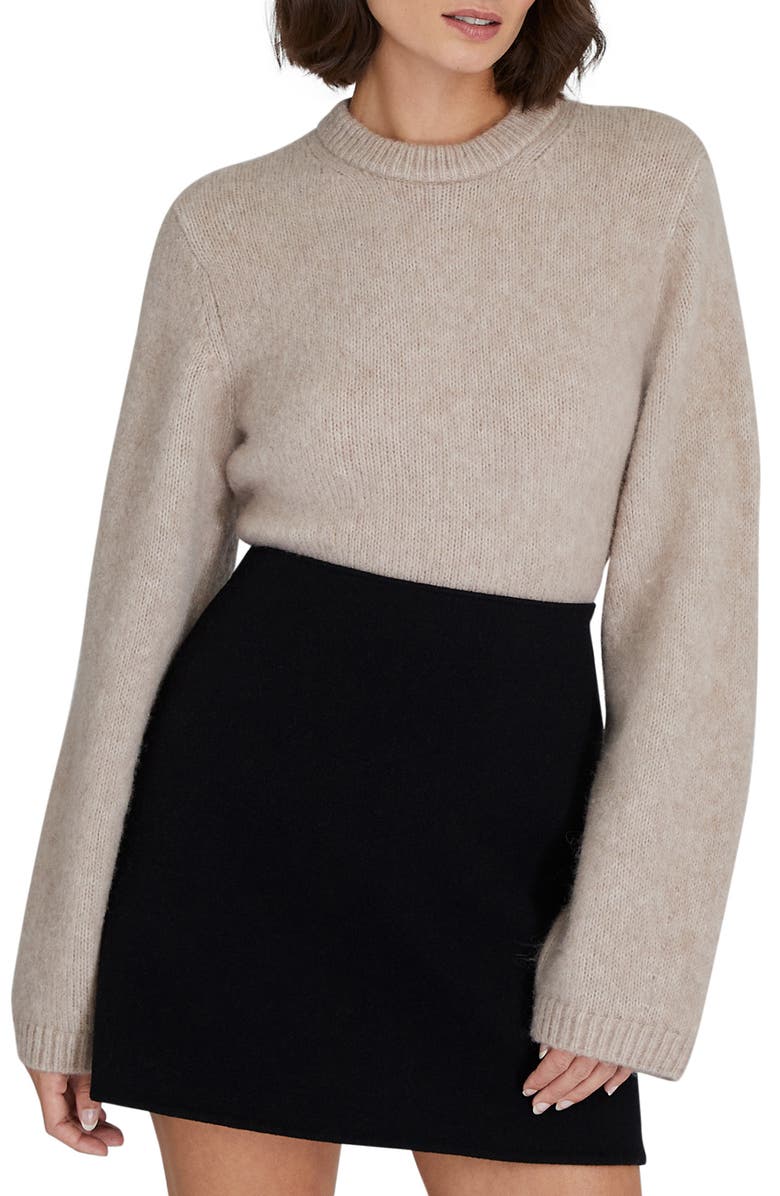 Club Monaco Relaxed Crewneck Crop Wool Blend Sweater, Main, color, 
