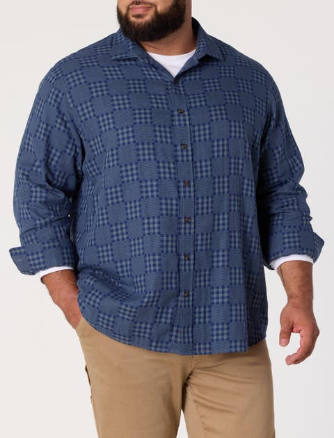 Big & Tall Plaid Patch Sport Shirt