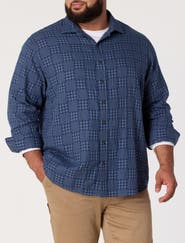 True Nation by DXL Big & Tall Plaid Patch Sport Shirt