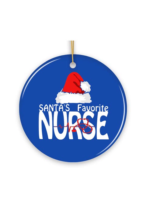 Santas Favorite Nurse Stethoscope Santa Hat Ornament