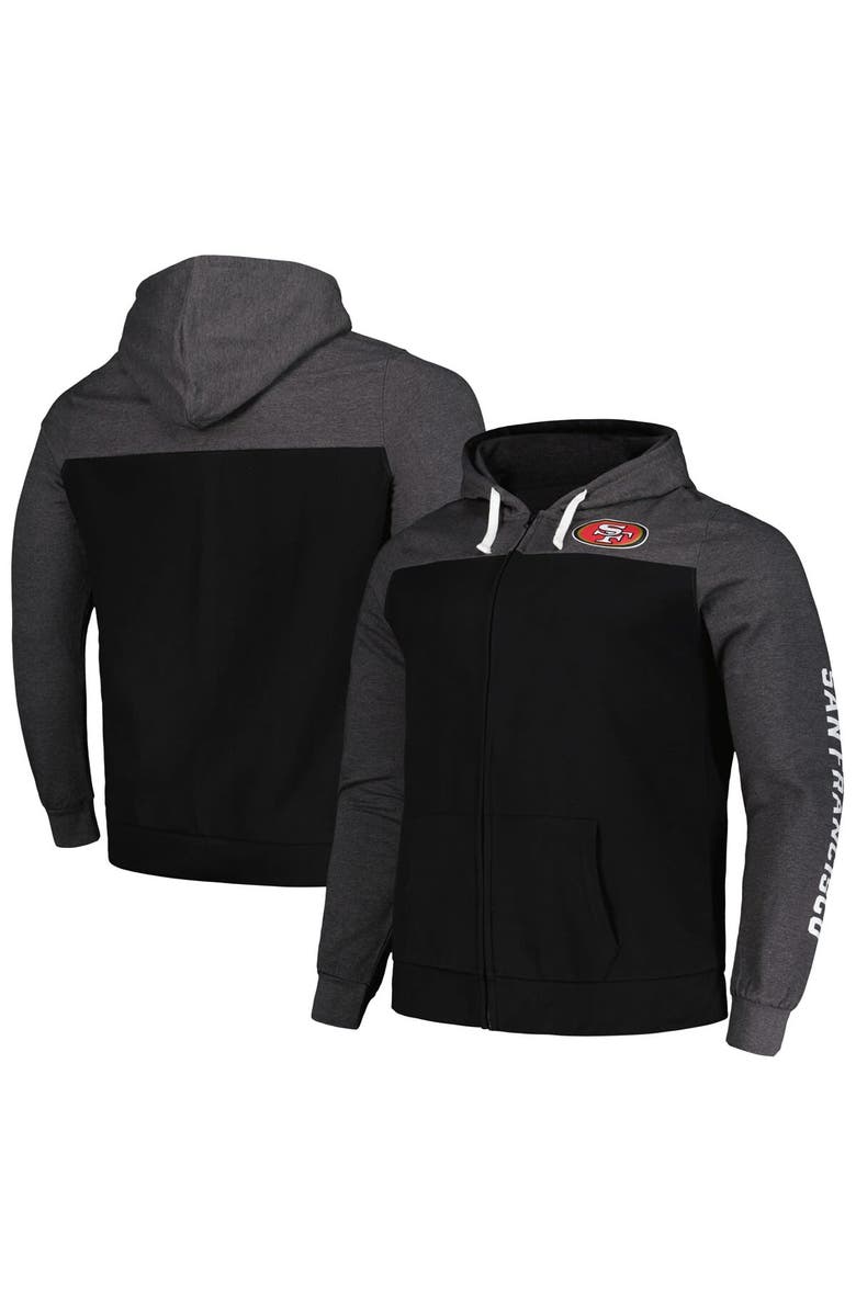 FANATICS Women's Fanatics Branded Heather Charcoal San Francisco 49ers Plus Size City Ties Full-Zip Hoodie, Main, color, 