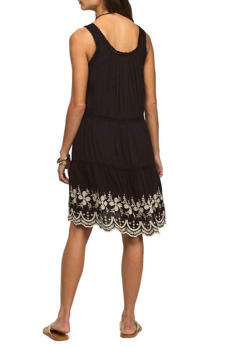 Lucky Brand Lace & Embroidery Sleeveless Minidress, Alternate, color, Raven