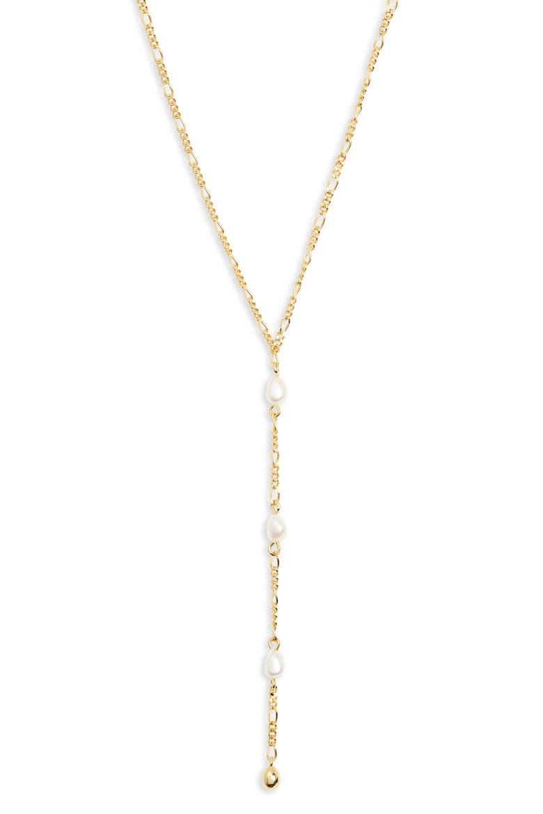 Freshwater Pearl Y-Necklace, Main, color, GOLD