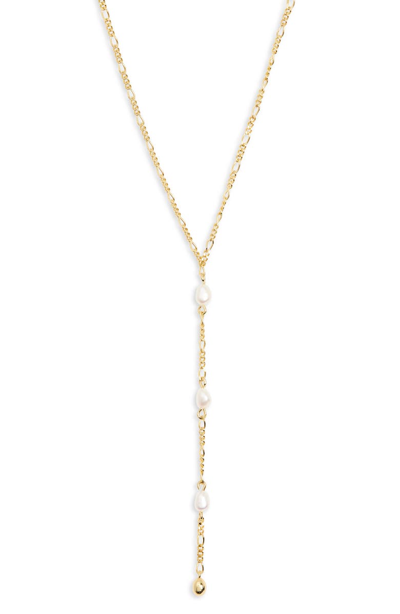 ARGENTO VIVO Freshwater Pearl Y-Necklace, Main, color, Gold
